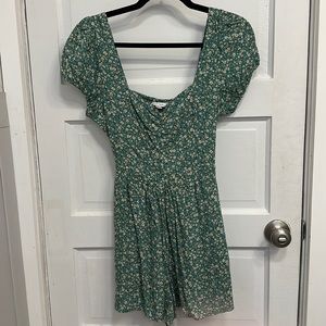 Green Floral Romper
